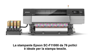 Epson annuncia una nuova stampante industriale a sublimazione da 76 pollici con svolgitore jumbo roll opzionale